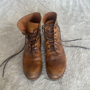 BedStu Men's two tone Brown Leather Lace-Up Boots